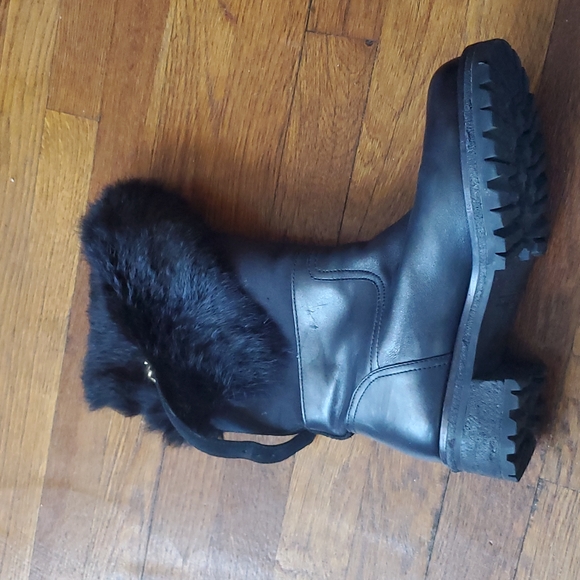 Tory Burch Joni Fur Cuff Moto Boot - Picture 10 of 16